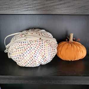 Fun White Leather Color Woven Sharif Purse